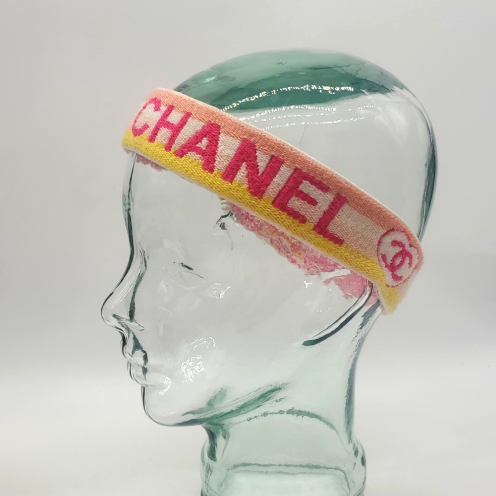 CHANEL Pink and Yellow Hairband